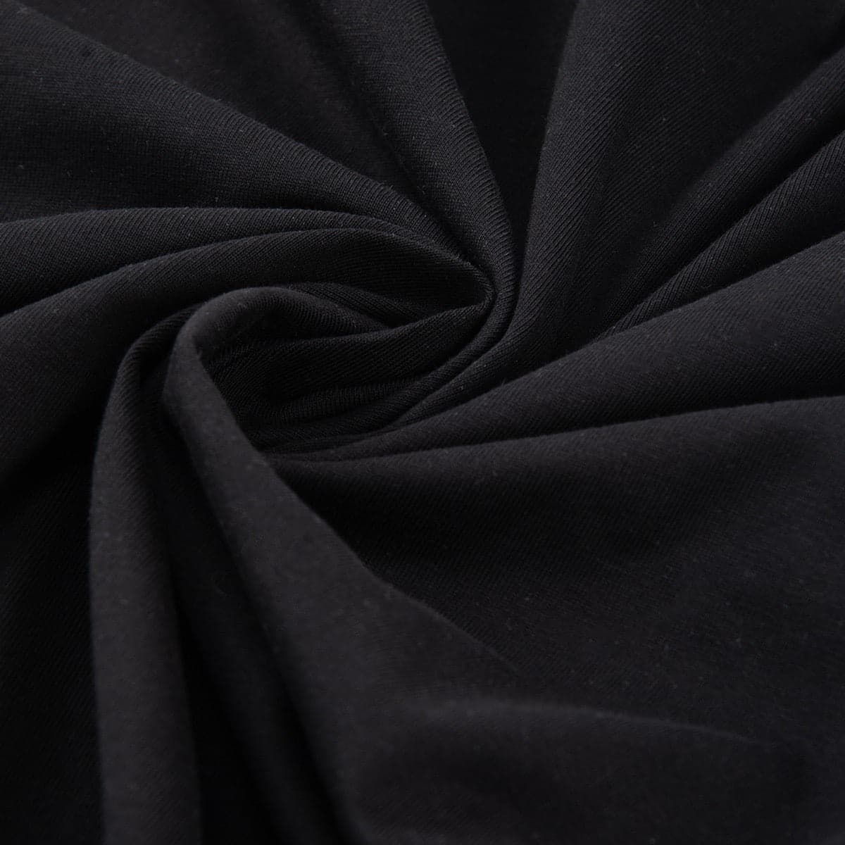 Black heavyweight cotton gathered in folds